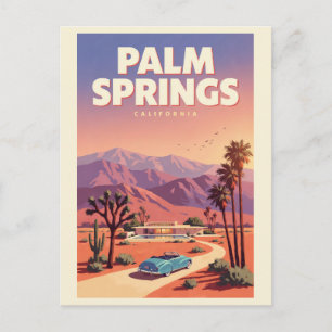 Palm Springs Californië Illustratie Reis Kunst Briefkaart