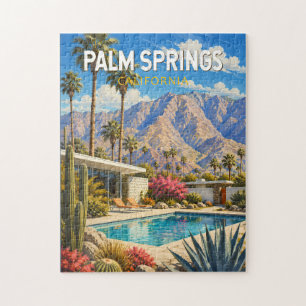 Palm Springs Californië Illustratie Reis Kunst Legpuzzel