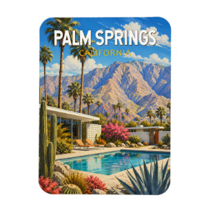 Palm Springs Californië Illustratie Reis Kunst Magneet