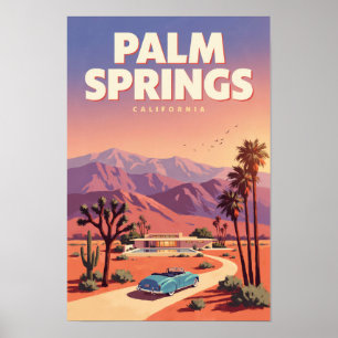 Palm Springs Californië Illustratie Reis Kunst Poster