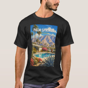 Palm Springs Californië Illustratie Reis Kunst T-shirt