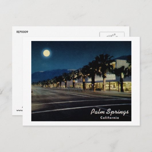 Palm Springs, Californië in Night Briefkaart (Voorkant / Achterkant)