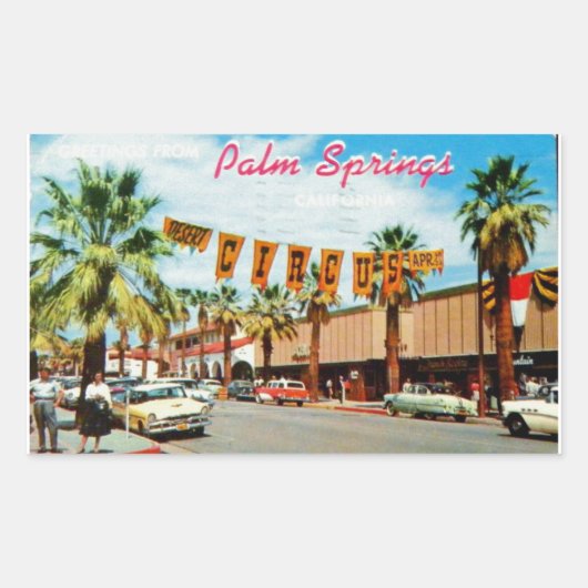 Palm Springs, Californië - Oude ansichtkaart Rechthoekige Sticker (Voorkant)