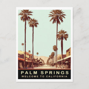 Palm Springs, Californië, Reisgids Oude Stijl Briefkaart