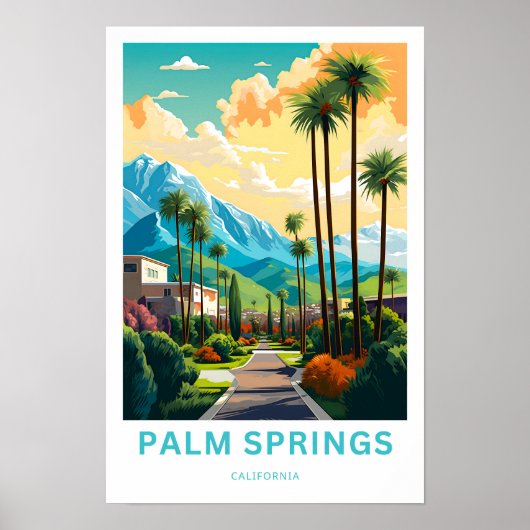 Palm Springs Californië Reisprint Poster (Voorkant)