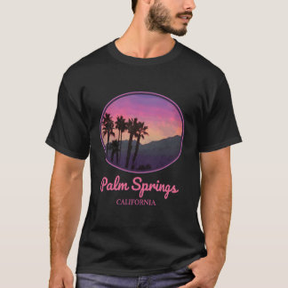 Palm Springs Californië Retro stijl Zonsondergang T-shirt