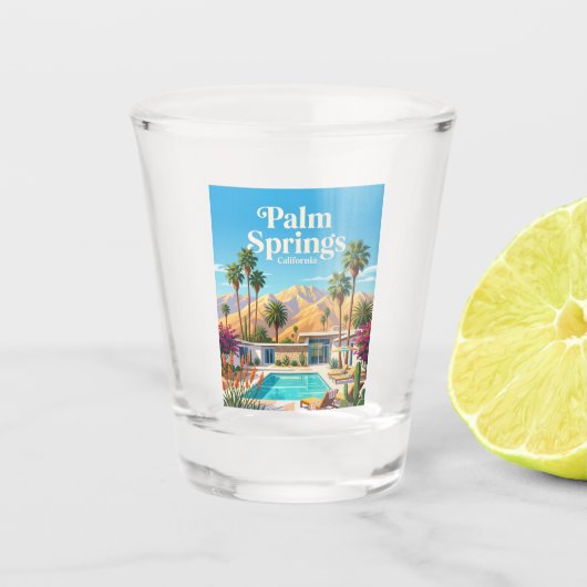 Palm Springs Californië Shot Glas (Voorkant)