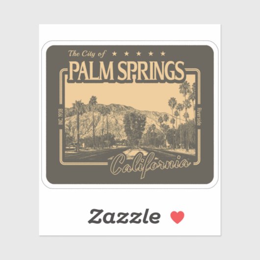 PALM SPRINGS CALIFORNIË - STAD PALM SPRINGS CA STICKER (Vel)