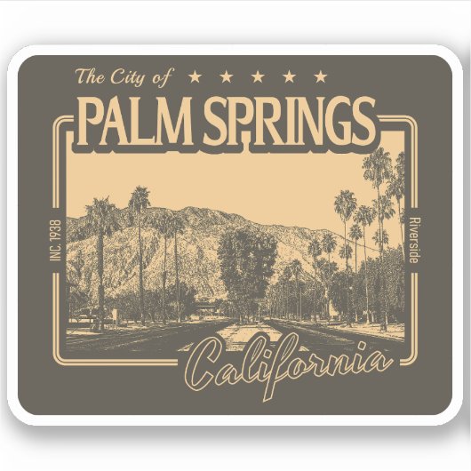 PALM SPRINGS CALIFORNIË - STAD PALM SPRINGS CA STICKER (Voorkant)