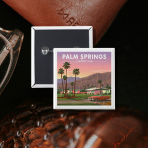  Palm Springs Californië Vierkante Button 5,1 Cm