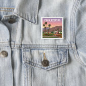 Palm Springs Californië Vierkante Button 5,1 Cm (In situ)