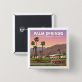 Palm Springs Californië Vierkante Button 5,1 Cm (Voorkant /achterkant)