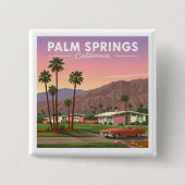 Palm Springs Californië Vierkante Button 5,1 Cm (Voorkant)