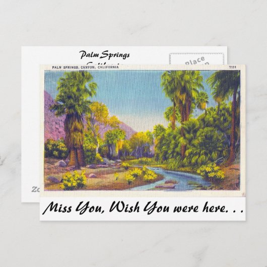 Palm Springs Canyon, Californië Briefkaart (Voorkant / Achterkant)