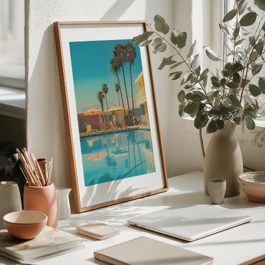 Palm Springs Chic:  Mid-Century Motel Pool Poster