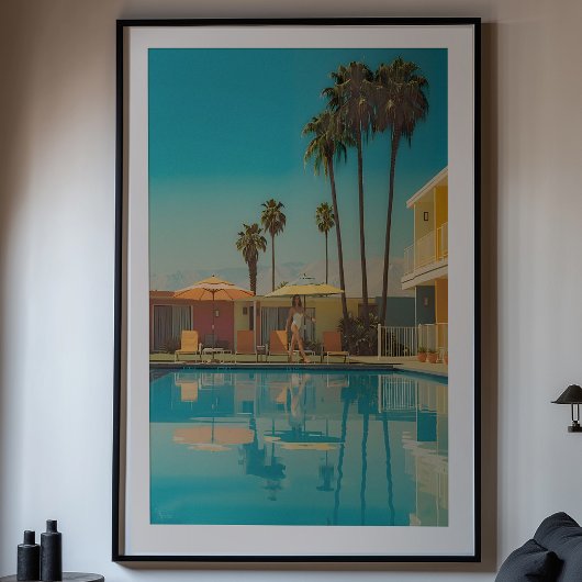 Palm Springs Chic:  Mid-Century Motel Pool Poster