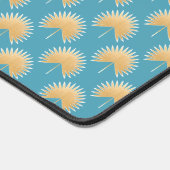 Palm Springs Deep Aqua en Gold Fan Palm Bureaumat (Hoek)