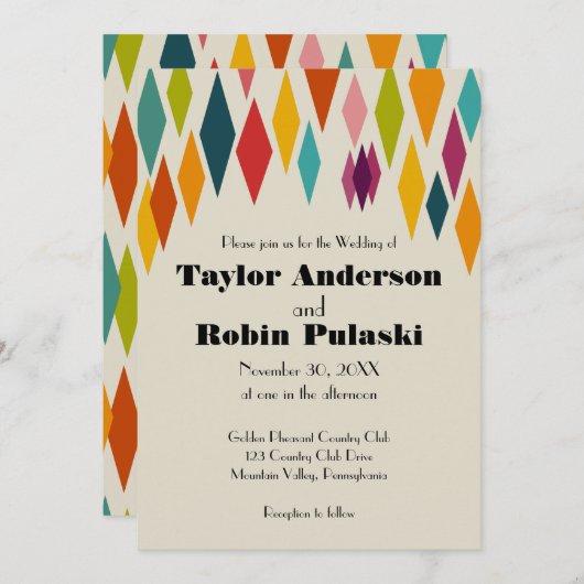 Palm Springs Diamonds, midden-eeuwse moderne bruil Kaart (Voorkant / Achterkant)