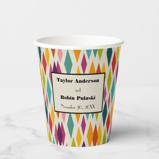 Palm Springs Diamonds, midden-eeuwse moderne bruil Papieren Bekers (Voorkant)