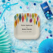 Palm Springs Diamonds, midden-eeuwse moderne bruil Papieren Bordje (Feest)