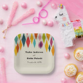 Palm Springs Diamonds, midden-eeuwse moderne bruil Papieren Bordje (Feest)