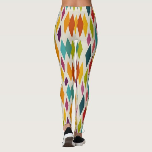 Palm Springs Diamonds Mideeuw Modern Patroon Leggings (Achterkant)