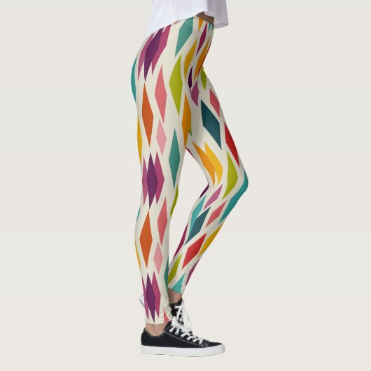Palm Springs Diamonds Mideeuw Modern Patroon Leggings (Rechts)