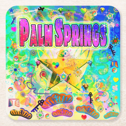 Palm Springs Epoch Hour Coaster Kartonnen Onderzetters (Voorkant)