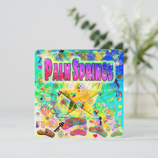 Palm Springs Epoch uur vakantie Kaart (Staand voorkant)