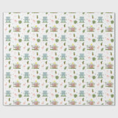 Palm Springs Flamingo Cactus Mideeuwse Patroon Cadeaupapier (Vlak)