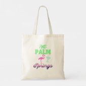 palm springs flamingo tropical bachelorette party tote bag (Achterkant)