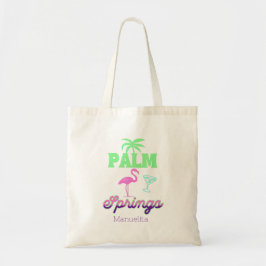 palm springs flamingo tropical bachelorette party tote bag
