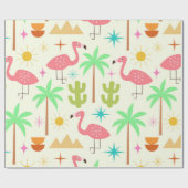 Palm Springs flamingo uit het midden van de eeuw m Cadeaupapier (Vlak)