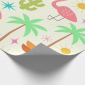 Palm Springs flamingo uit het midden van de eeuw m Cadeaupapier (Hoek)