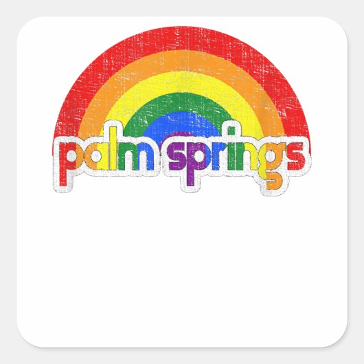 Palm Springs Gay Pride Ondersteuning Vierkante Sticker (Voorkant)