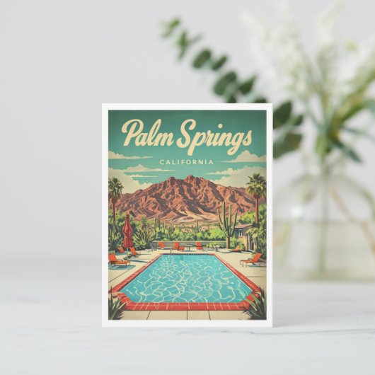 Palm Springs  geïnspireerd grafisch ontwerp Briefkaart (Staand voorkant)