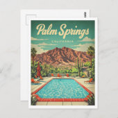 Palm Springs  geïnspireerd grafisch ontwerp Briefkaart (Voorkant / Achterkant)
