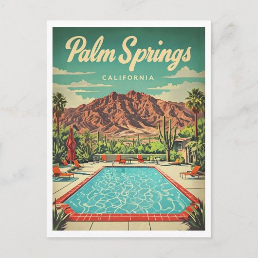 Palm Springs  geïnspireerd grafisch ontwerp Briefkaart (Voorkant)