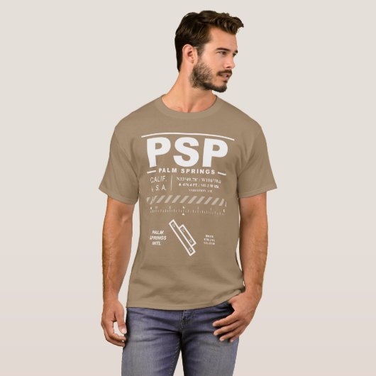 Palm Springs International Airport PSP T-shirt (Voorkant volledig)