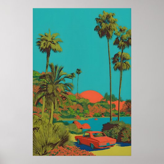Palm Springs-kunstprint Mid-Century Modern Auto Poster (Voorkant)