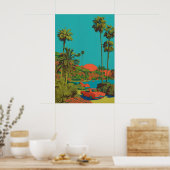 Palm Springs-kunstprint Mid-Century Modern Auto Poster (Keuken)