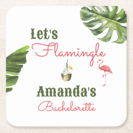 Palm Springs laatste flamingle vrijgezellenfeest Kartonnen Onderzetters