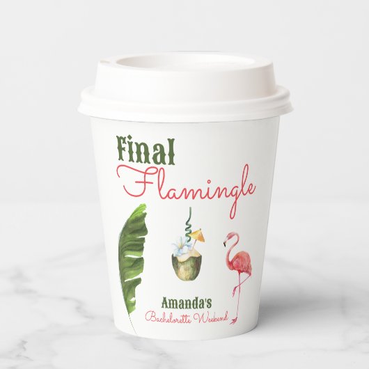 Palm Springs laatste flamingle vrijgezellenfeest Papieren Bekers (Achterkant)