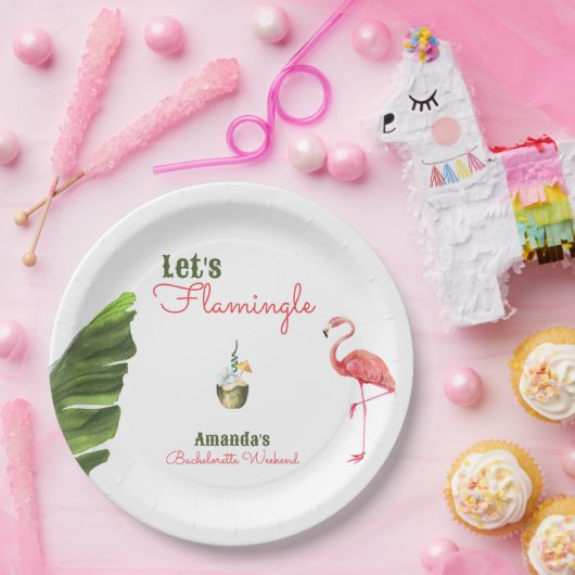 Palm Springs laatste flamingle vrijgezellenfeest Papieren Bordje (Feest)