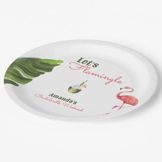 Palm Springs laatste flamingle vrijgezellenfeest Papieren Bordje (Gekanteld)