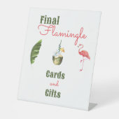 Palm Springs laatste flamingle vrijgezellenfeest Reclamebord Met Voetstuk (Voorkant)