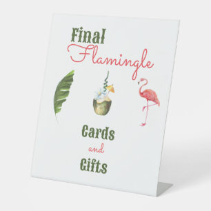 Palm Springs laatste flamingle vrijgezellenfeest Reclamebord Met Voetstuk