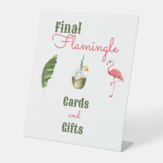 Palm Springs laatste flamingle vrijgezellenfeest Reclamebord Met Voetstuk (Voorkant)