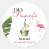Palm Springs laatste flamingle vrijgezellenfeest Ronde Sticker (Voorkant)
