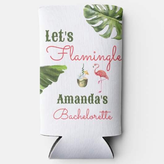 Palm Springs laatste flamingle vrijgezellenfeest Seltzer Blikjeskoeler (Voorkant)